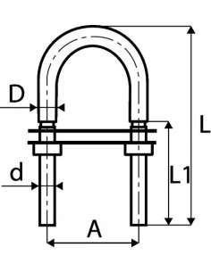U-Bolt U-shaped With Double PLAQUES Stainless Steel A4 6X80 2