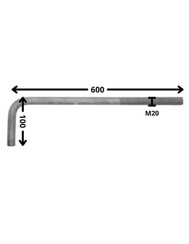 1 x Hook Machine long length M20X600 Thread...