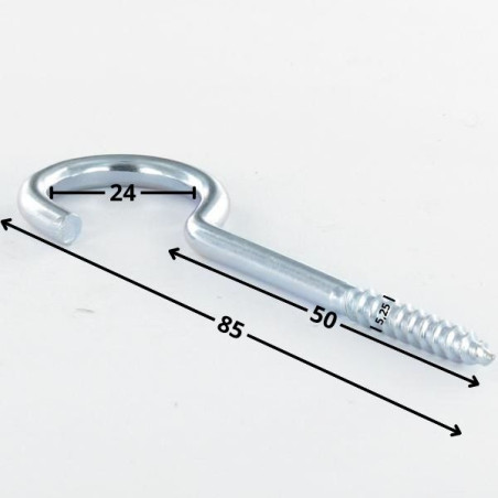 1 x Hook CUPBOARD 5.25X50 Thread Length: 30 Total Lengh 85 Zinc Plated