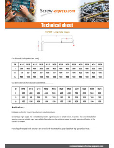 Hook Machine long length M16X450 Thread Length: 150 Hook... 2