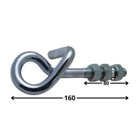 1 x Hook SWING +3 Nut Zinc Plated M12X160