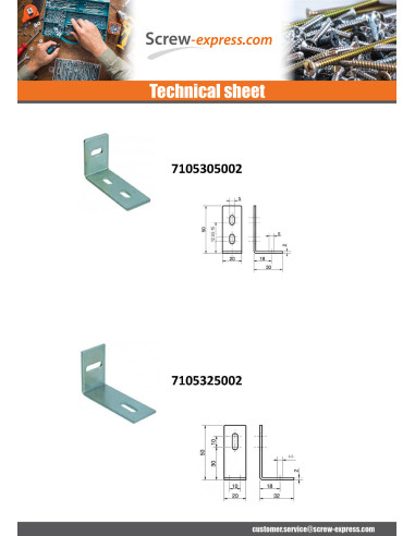 1 x Bracket ADJUSTABLE 21.5X17.5X20 2 Hole Zinc...