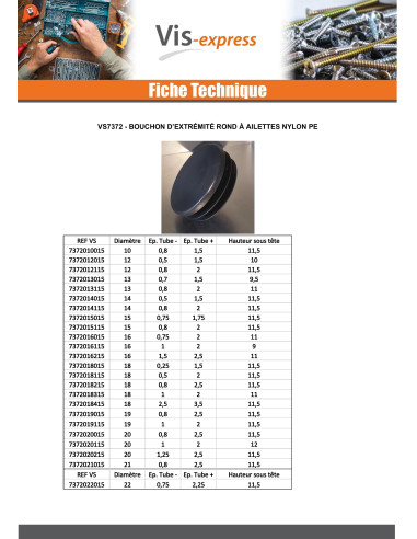 1 x Round tube plug Diameter External 32...