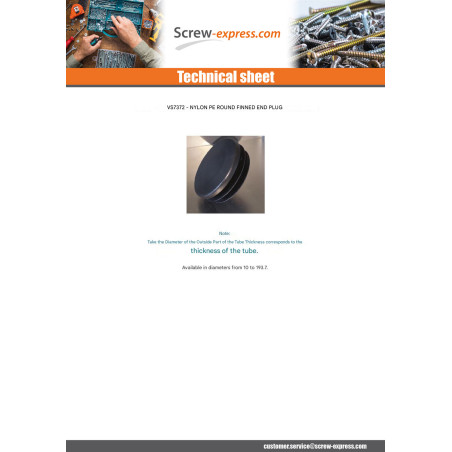 1 x Round tube plug Diameter External 14 Internal 10-12.4 black nylon