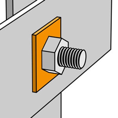 1 x Washer Square natural nylon M10X30X3