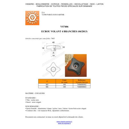 1 x Tightening knob screw Nylon M5