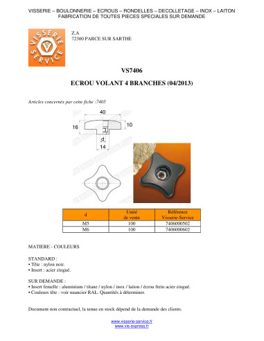1 x Tightening knob screw Nylon M6