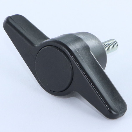 1 x Clamping handle black nylon MALE M8X20