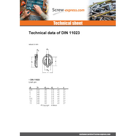 1 x Shaft Lock Pin Zinc Plated 10