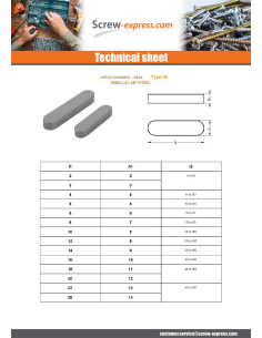 Parallel Key High Type Steel 12X8 Length 80 2