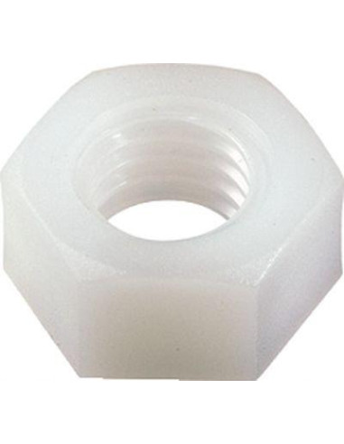 1 x Nut Nylon Hexagon M2 Nylon Natural