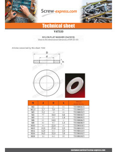 Washer Flat natural nylon M14X30X2.5 M 2