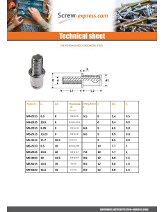 Stud Rivet BLINDGOBOLT M8X20 PPE1.0-3 Steel 2