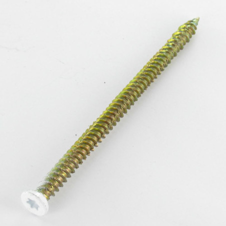 1 x Screw Concrete Countersunk Head RED 7.5X120 T30 Yellow Zinc Ral9016/Traffic Signalisation