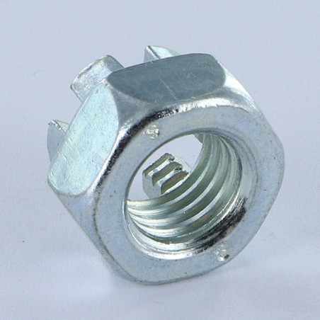 1 x Hexagon Slotted And Castle Nut M30 Fine Thread Pitch 200 Zinc Plated