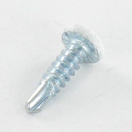 1 x Self Drilling Cylindrical Button Head Phillips 3.9X19 Zinc Plated LAQ Ral9010/Pure White