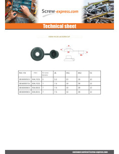 Cover Cap Coach Screw Of 7 RAL9011 Polyethylene 2