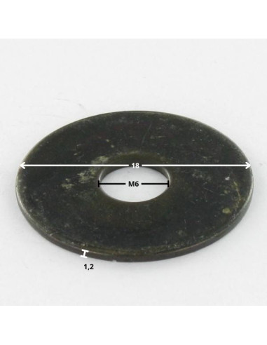 1 x Washer Flat M6X18X1.2 L Black Zinc Plated