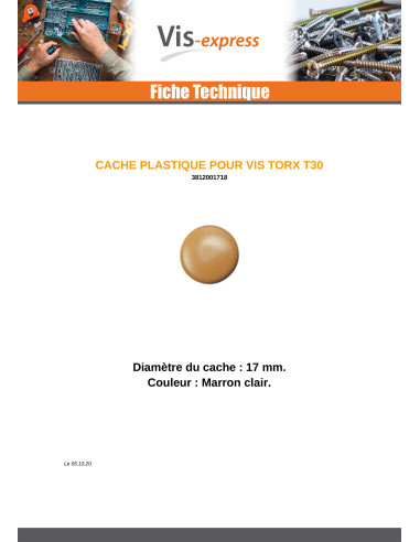 1 x Cover Cap Torx T30 Head Diameter: 17 Nylon...