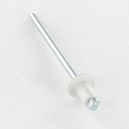 1 x Blind rivets Aluminium Stahlgewinde 6X12 Thickness Of Panel 4 For 6 Flat Head Ral9016/Traffic Signalisation