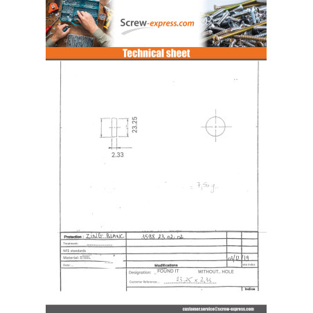 1 x Flat Washer Without Hole 23.25X2.33 Zinc Plated
