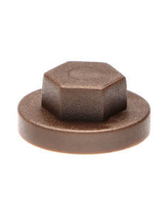 Plastic cap Screw Diameter 6.3 Flat 10 Ral8014/Sepia Brown