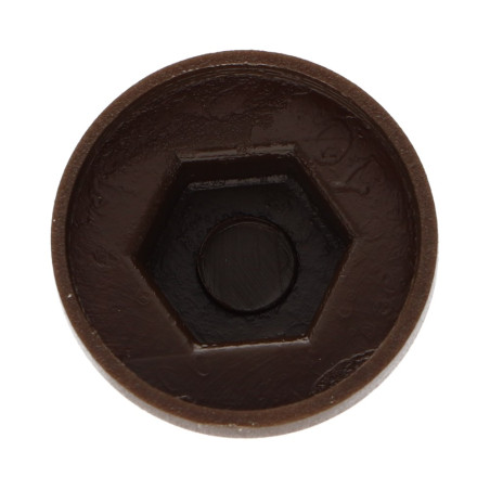 1 x Plastic cap Screw Diameter 6.3 Flat 10 Ral8014/Sepia Brown
