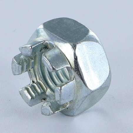 1 x Hexagon Slotted And Castle Nut M27 Fine Thread Pitch 200 Zinc Plated