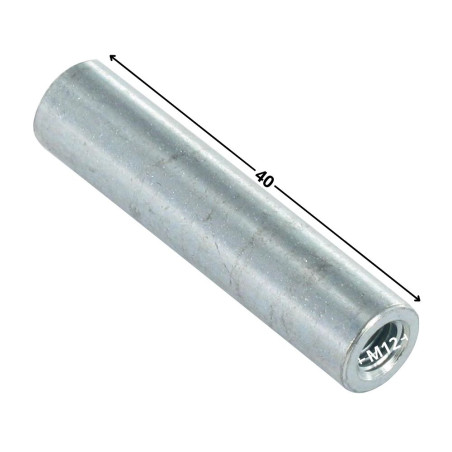 1 x Manchon Cylindrical M12X40 Diameter External 15 Zinc Plated