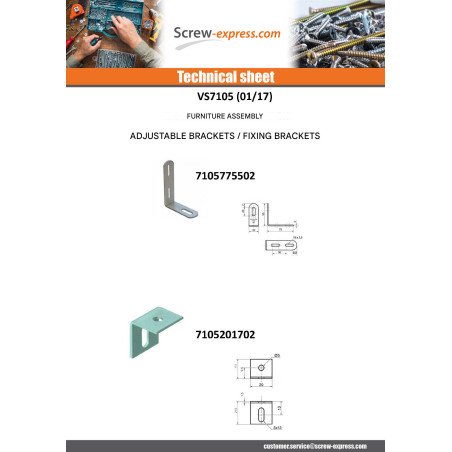 1 x Bracket Adjustment 70X55X20 3 Hole Zinc Plated