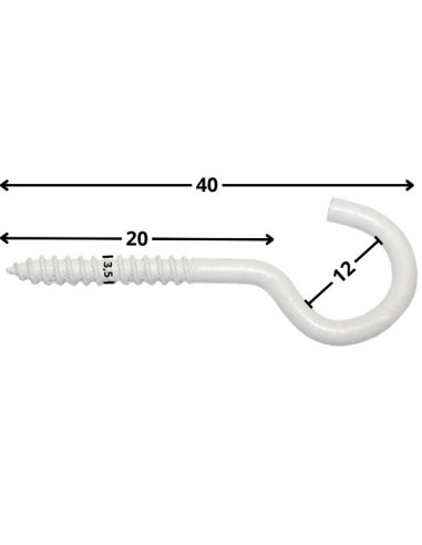 1 x Hook CUPBOARD 3.5X20 Thread Length: 13...