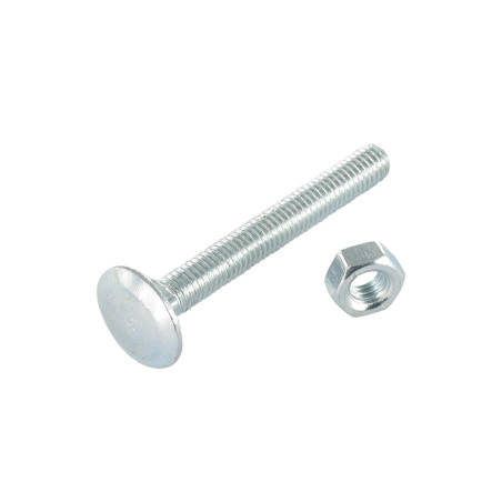 1 x Bolt With Nut Carriage Bolt M8X90 Full Thread Zinc Plated