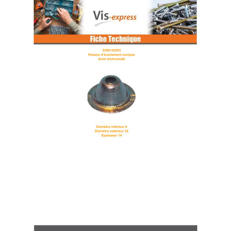 1 x Cover Cap D GAP Conical 6X32X14 Yellow Zinc