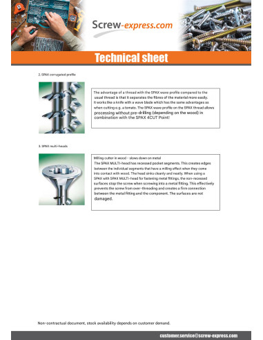 1 x Screw Spax Countersunk Head Pozi PZ2 5X50...