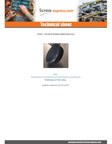 1 x Round tube plug Diameter External 37...