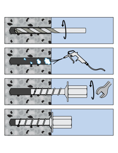 1 x Screw For Concrete Female Zinc Plated 6X35