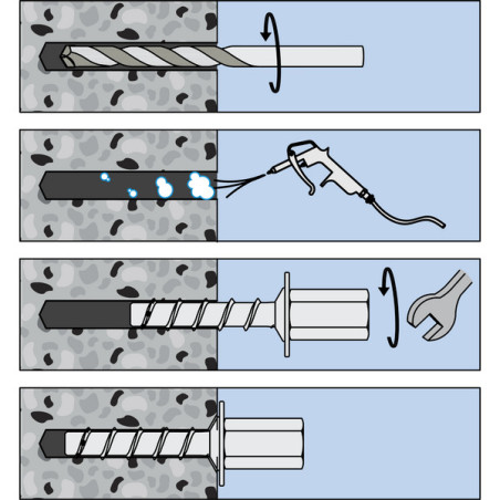 1 x Screw For Concrete Female Zinc Plated 6X35