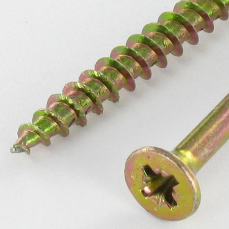 1 x Screw Spax Countersunk Head Pozi PZ2 4.5X35 Thread Length: 24 Partial Thread Yellow Zinc