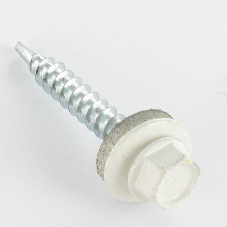 1 x Self Drilling Hexagonal Head 4.8X35 Neoprene Bonded Sealing Washer Epdm Zinc Plated Ral9001/Cream