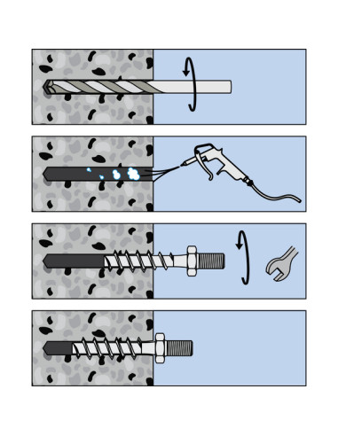 1 x Screw For Concrete Head THREADED MALE 6X35...