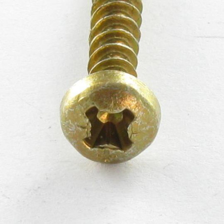 1 x Chipboard Screw Round Head Pozi 3.5X25 Yellow Zinc