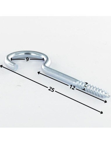 1 x Hook CUPBOARD 3X12 Thread Length: 8 Total...