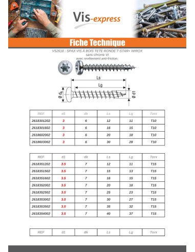 1 x Spax Wood Screw Round Head T-STAR+ T15...