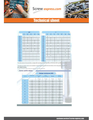 25 x Bolt With Nut Hexagonal Head M16X70 Class...