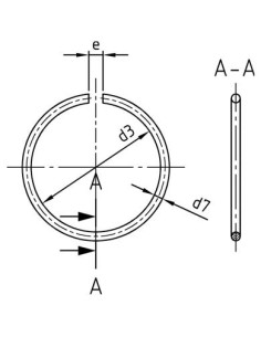 Round wire circlips for diameter shafts 8 Stainless Steel A1 2