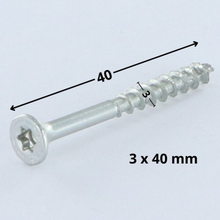 1 x Screw Spax Countersunk Head T10 3X40 Thread Length: 23 Partial Thread WIROX micro screw