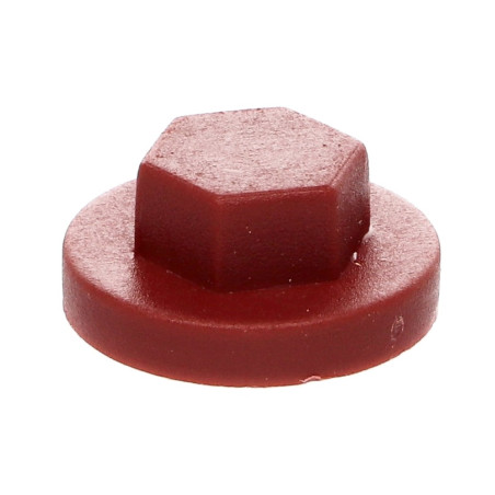 1 x Plastic cap Screw Diameter 6.3 Flat 10 Ral8012/Red Brown