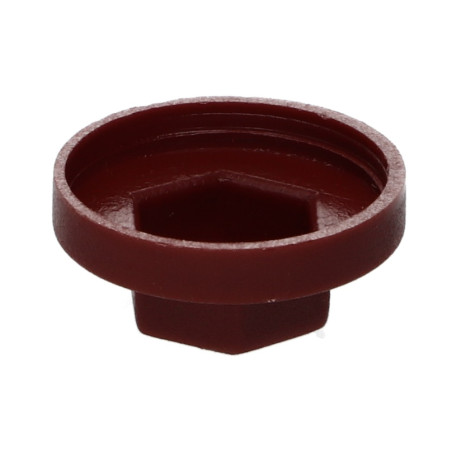 1 x Plastic cap Screw Diameter 6.3 Flat 10 Ral8012/Red Brown