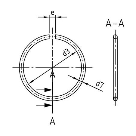 1 x Round wire circlips for diameter shafts 48 Stainless Steel A1