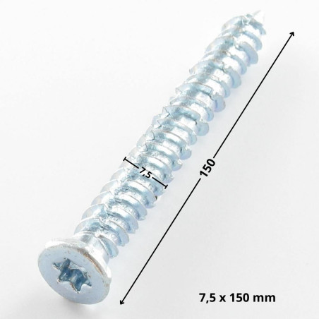 1 x Screw Concrete Countersunk Head Reduced 7.5X150 T30 Zinc Plated